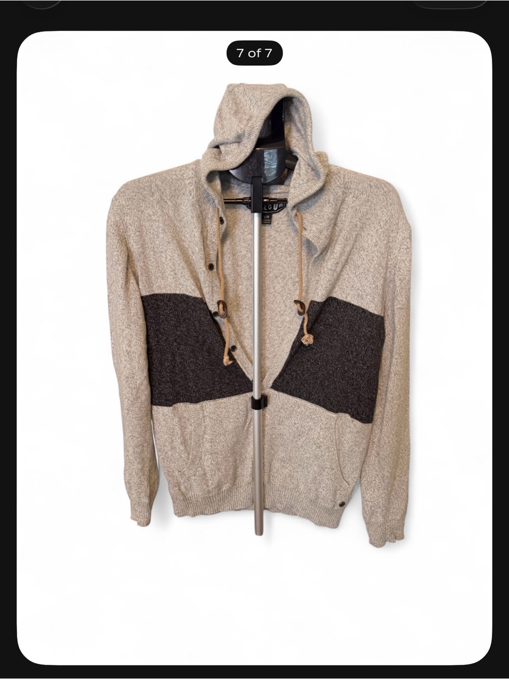 Men’s Volcom gray & black color block hoodie Size L #skaterstyle #colorblock